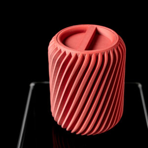 Contenitore rigato con coperchio creato tramite stampa 3D