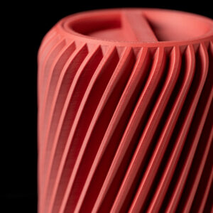 Contenitore rigato con coperchio creato tramite stampa 3D