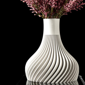 Vaso rigato RIDGED, design moderno, stampato in 3D