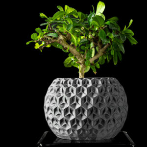 Vaso per piante TRIHEX, design moderno, stampato in 3D