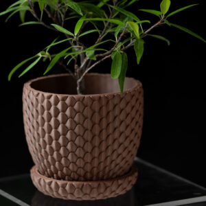 Vaso per piante DRAGONSCALE, design moderno, stampato in 3D