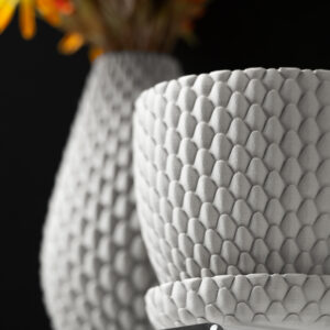 Vaso per piante DRAGONSCALE, design moderno, stampato in 3D