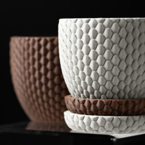 Vaso per piante DRAGONSCALE, design moderno, stampato in 3D